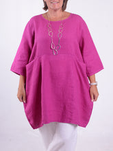 Heavy Linen Quirky Tunic - 9479, Tops & Shirts, Pure Plus Clothing, Lagenlook Clothing, Plus Size Fashion, Over 50 Fashion